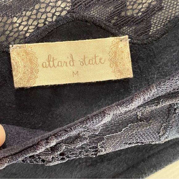 Altar’d State Faux Suede and Lace Dress Navy - M - Picture 4 of 7